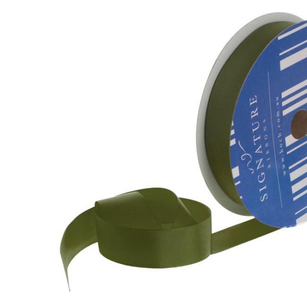 Grosgrain Ribbons |  Bulk Grosgrain Ribbon Plain Olive (25mmx50m) Fabric & Paper Ribbons Green