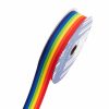 Grosgrain Ribbons |  Grosgrain Stripe Rainbow Ribbon (25mmx25m) Fabric & Paper Ribbons Assorted Colours