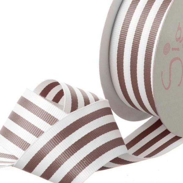 Grosgrain Ribbons |  Ribbon Grosgrain Stripes Chocolate (38mmx20m) Fabric & Paper Ribbons Brown