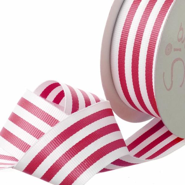 Grosgrain Ribbons |  Ribbon Grosgrain Stripes Hot Pink (38mmx20m) Fabric & Paper Ribbons Grosgrain Ribbons