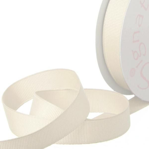 Grosgrain Ribbons |  Ribbon Plain Grosgrain Cream (15mmx20m) Fabric & Paper Ribbons Cream Ivory