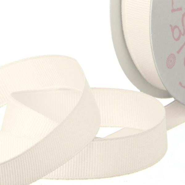 Grosgrain Ribbons |  Ribbon Plain Grosgrain Cream (25mmx20m) Fabric & Paper Ribbons Cream Ivory