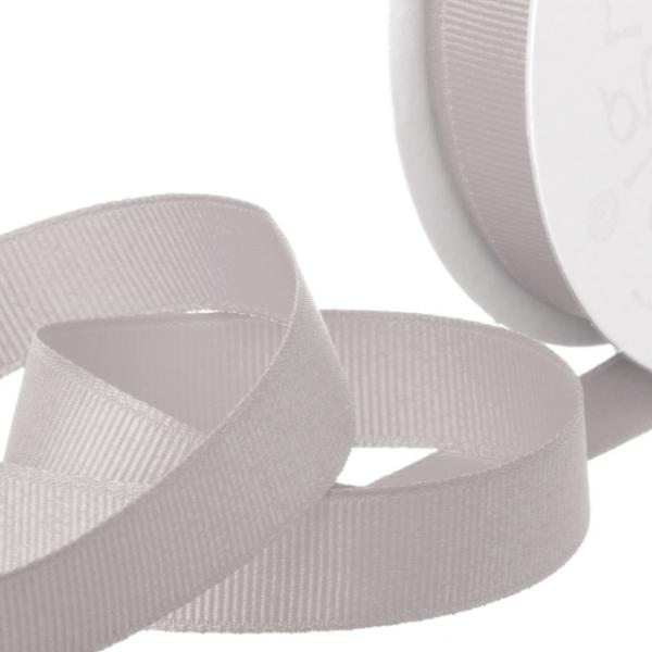 Grosgrain Ribbons |  Ribbon Plain Grosgrain Light Grey (25mmx20m) Fabric & Paper Ribbons Grey