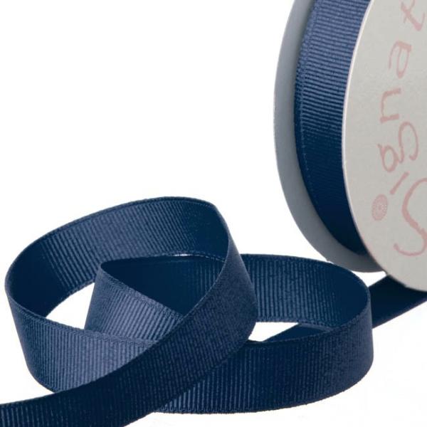 Grosgrain Ribbons |  Ribbon Plain Grosgrain Navy (15mmx20m) Fabric & Paper Ribbons Blue