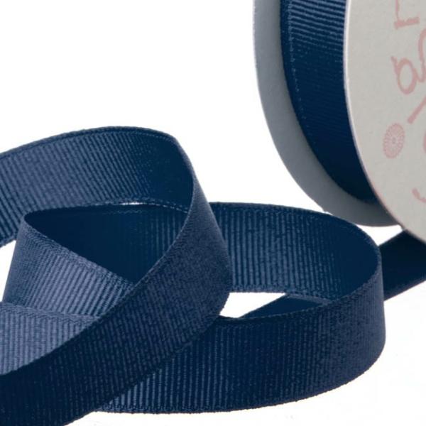 Grosgrain Ribbons |  Ribbon Plain Grosgrain Navy (25mmx20m) Fabric & Paper Ribbons Blue