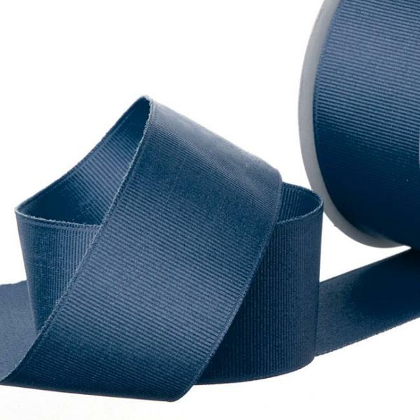 Grosgrain Ribbons |  Ribbon Plain Grosgrain Navy (38mmx20m) Fabric & Paper Ribbons Blue