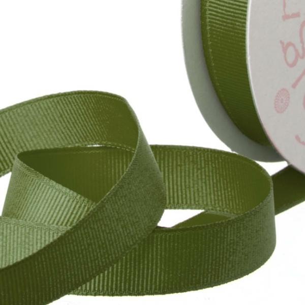 Grosgrain Ribbons |  Ribbon Plain Grosgrain Olive (25mmx20m) Fabric & Paper Ribbons Green