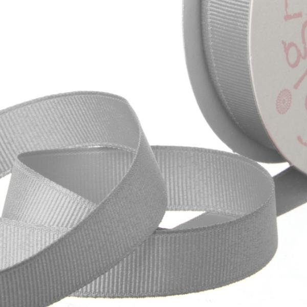 Grosgrain Ribbons |  Ribbon Plain Grosgrain Silver (25mmx20m) Fabric & Paper Ribbons Grosgrain Ribbons