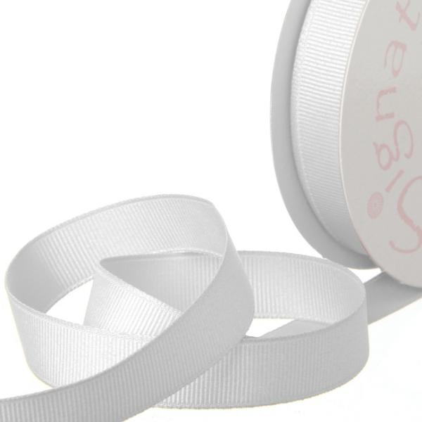 Grosgrain Ribbons |  Ribbon Plain Grosgrain White (15mmx20m) Fabric & Paper Ribbons Grosgrain Ribbons