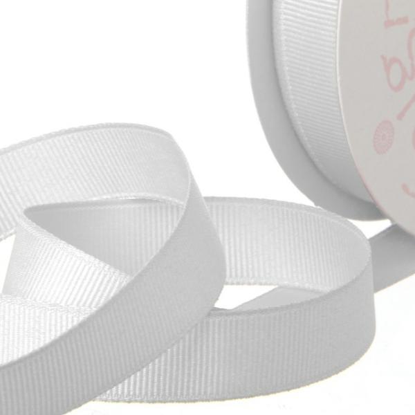 Grosgrain Ribbons |  Ribbon Plain Grosgrain White (25mmx20m) Fabric & Paper Ribbons Grosgrain Ribbons