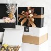 Hamper Boxes |  Gourmet Gift Box Magnetic Flap Medium Black (32x24x12cmH) Gift Boxes Black