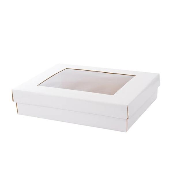 Hamper Boxes |  Gourmet Grazing Gift Box Window Large White (40x30x9cmH) Acrylic & Pvc Display Gift Box Acrylic & Pvc Display Gift Box