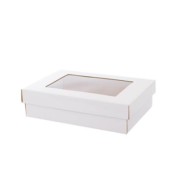 Hamper Boxes |  Gourmet Grazing Gift Box Window Small White (33x23x9cmH) Acrylic & Pvc Display Gift Box Acrylic & Pvc Display Gift Box