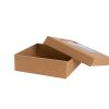 Hamper Boxes |  Gourmet Grazing Gift Box Window Sq Kraft Brown (24x24x9cmH) Acrylic & Pvc Display Gift Box Acrylic & Pvc Display Gift Box