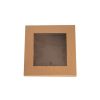 Hamper Boxes |  Gourmet Grazing Gift Box Window Sq Kraft Brown (24x24x9cmH) Acrylic & Pvc Display Gift Box Acrylic & Pvc Display Gift Box