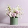 Hat Boxes |  Flower Gift Hat Box Round Eucalyptus (15cmWx13.5cmH) Gift Boxes Hat Boxes