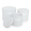 Hat Boxes |  Flower Hat Box With Ribbon Round Set 3 White (18.5cmx15cmH) Gift Boxes Hat Boxes