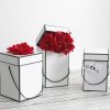 Hat Boxes |  Gift Flower Box Deluxe Square Silhouette White (18x25cmH) S3 Gift Boxes Hat Boxes