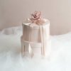 Hat Boxes |  Gift Flower Box Ribbed Round Blush Pink Set 2 (24×14.5Hcm) Gift Boxes Hat Boxes