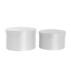 Hat Boxes |  Gift Flower Box Ribbed Round Warm White Set 2 (24×14.5Hcm) Gift Boxes Hat Boxes