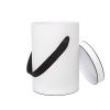 Hat Boxes |  Hat Flower Box Deluxe Silhouette Round White Blk (25Dx35cmH) Gift Boxes Hat Boxes