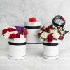 Hat Boxes |  Hat Flower Box Deluxe Silhouette Set 3 White Bk(24.5Dx30cmH) Gift Boxes Hat Boxes