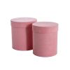 Hat Boxes |  Hat Gift Box Deluxe Suede Pink Set 2 (20Dx22cmH) Gift Boxes Hat Boxes