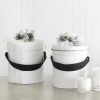 Hat Boxes |  Hat Gift Box Deluxe With Handle White (20Dx22cmH) Set 2 Gift Boxes Hat Boxes