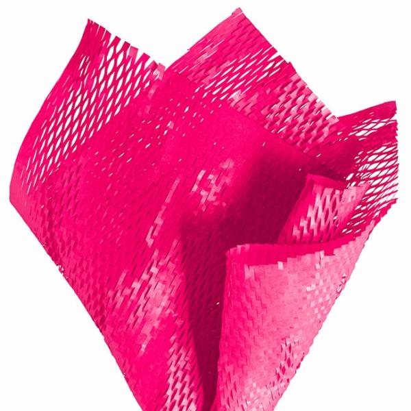 Honeycomb Wrap |  Kraft Honeycomb Expandable Sheets Hot Pink Pk50 (50x50cm) Honeycomb Wrap Honeycomb Wrap