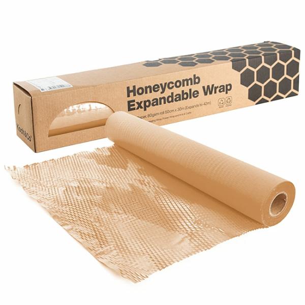 Honeycomb Wrap |  Kraft Paper Honeycomb Expandable Roll Brown (50cmx30m) Honeycomb Wrap Honeycomb Wrap