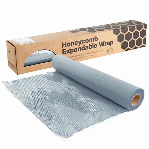 Honeycomb Wrap |  Kraft Paper Honeycomb Expandable Roll French Blue (50cmx30m) Honeycomb Wrap Honeycomb Wrap