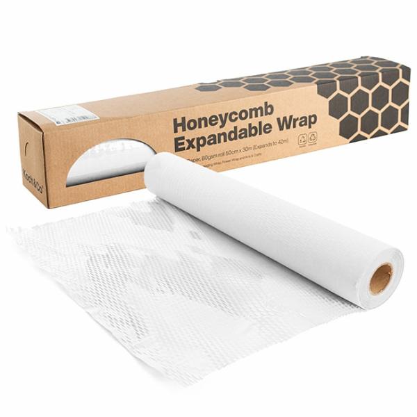 Honeycomb Wrap |  Kraft Paper Honeycomb Expandable Roll White (50cmx30m) Honeycomb Wrap Honeycomb Wrap