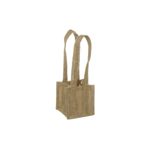 Jute Gift Bags |  Natural Jute Posy Bag With Plastic Liner (10.5×10.5×10.5cmH) Gift Bags Jute Gift Bags