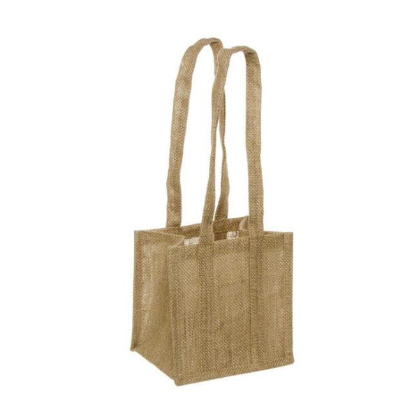 Jute Gift Bags |  Natural Jute Posy Bag With Plastic Liner (17.5×17.5x14cmH) Gift Bags Jute Gift Bags