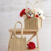 Jute Gift Bags |  Natural Jute Posy Bag With Plastic Liner (19x19x15cmH) Gift Bags Jute Gift Bags