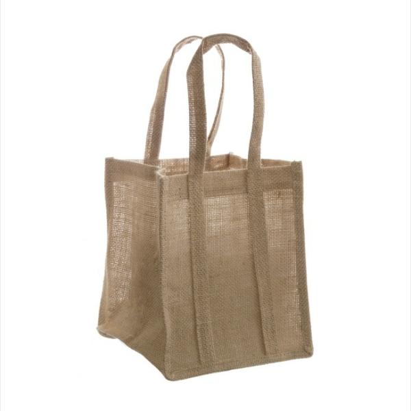 Jute Gift Bags |  Natural Jute Posy Bag With Plastic Liner (23x23x20cmH) Gift Bags Jute Gift Bags