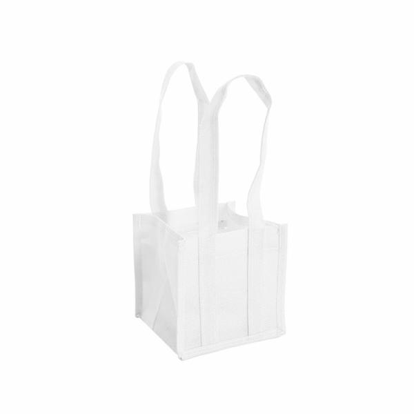 Jute Gift Bags |  Poly Flax Jute Posy Bag w Liner White (13.5×13.5×13.5cmH) Gift Bags Jute Gift Bags