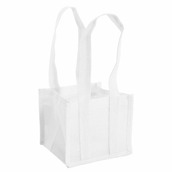 Jute Gift Bags |  Poly Flax Jute Posy Bag w Liner White (23x23x20cmH) Gift Bags Jute Gift Bags