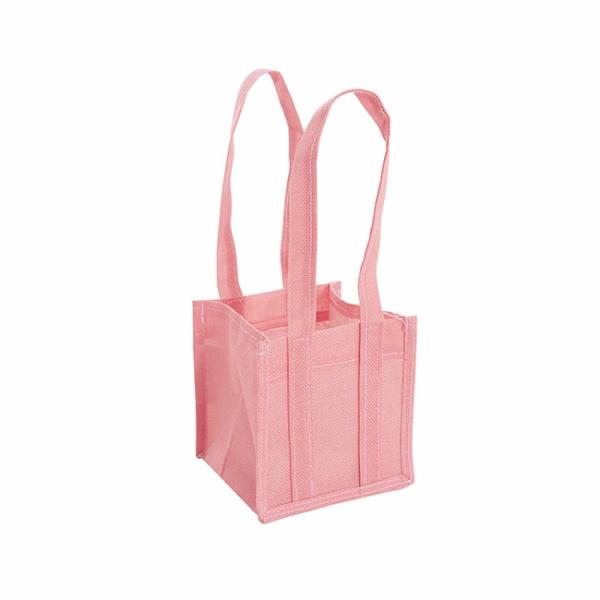 Jute Gift Bags |  Poly Flax Posy Bag Plastic Liner Light Pink (15x15x14cmH) Gift Bags Jute Gift Bags