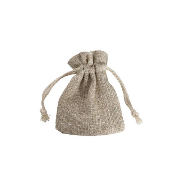 Jute Pouches |  Faux Linen Bomboniere Gift Bag Small Pk6 Natural (8×9.5cmH) Gift Bags Cream Ivory