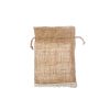 Jute Pouches |  Hessian Pouch Crochet Trim Medium Pack 10 Natural (11x16cmH) Gift Bags Jute Pouches