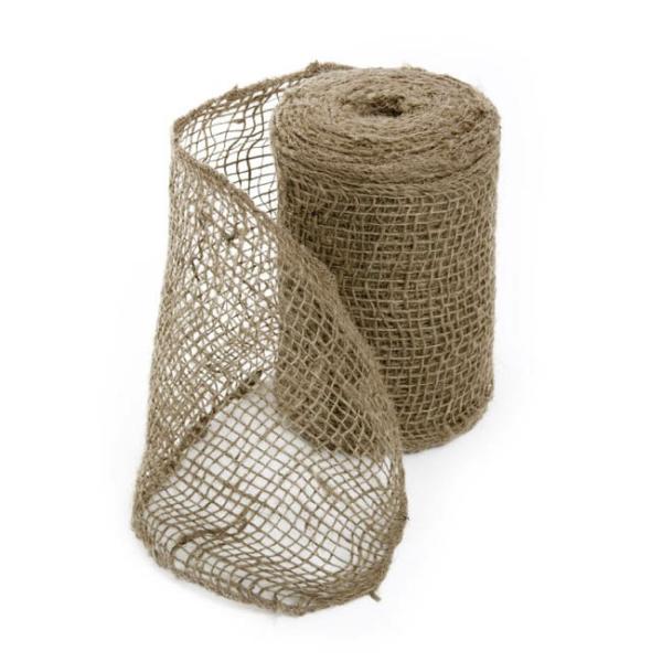 Jute Ribbons |  Burlap Ribbon Natural (15cmx9.1m) Fabric & Paper Ribbons Brown