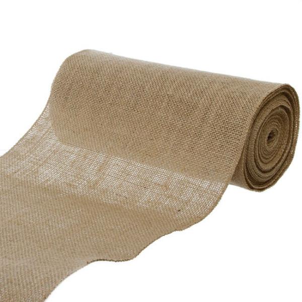 Jute Ribbons |  Natural Jute Ribbon Sewn Edge Natural (250mmx10m) Fabric & Paper Ribbons Brown