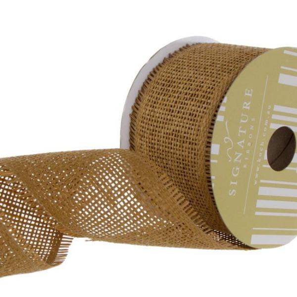 Jute Ribbons |  Ribbon Paper Mesh Natural (60mmx20m) Fabric & Paper Ribbons Brown