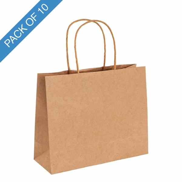 Kraft Paper Carry Bags |  Kraft Paper Bag Boutique Jumbo Brown Pk10 (450Wx100Gx350mmH) Gift Bags Kraft Paper Carry Bags