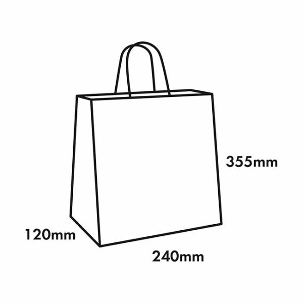 Kraft Paper Carry Bags |  Kraft Paper Bag Shopper Large Brown Pk10 (240Wx120Gx355mmH) Gift Bags Kraft Paper Carry Bags