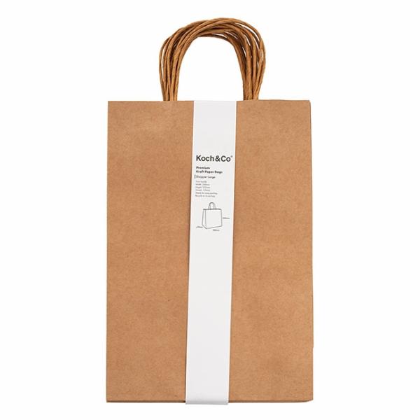 Kraft Paper Carry Bags |  Kraft Paper Bag Shopper Large Brown Pk10 (240Wx120Gx355mmH) Gift Bags Kraft Paper Carry Bags