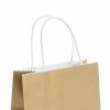 Kraft Paper Carry Bags |  Kraft Paper Bag Shopper Medium Gold Pk10 (180Wx85Gx215mmH) Christmas Kraft Bags Christmas Kraft Bags