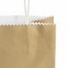 Kraft Paper Carry Bags |  Kraft Paper Bag Shopper Medium Gold Pk10 (180Wx85Gx215mmH) Christmas Kraft Bags Christmas Kraft Bags