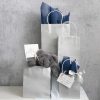 Kraft Paper Carry Bags |  Kraft Paper Bag Shopper Small Silver Pk10 (150Wx80Gx200mmH) Christmas Kraft Bags Christmas Kraft Bags